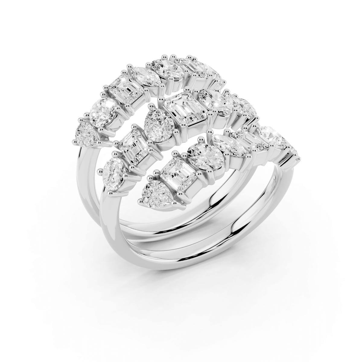 Mixed-Shape Lab-Grown Diamond Wrap Ring