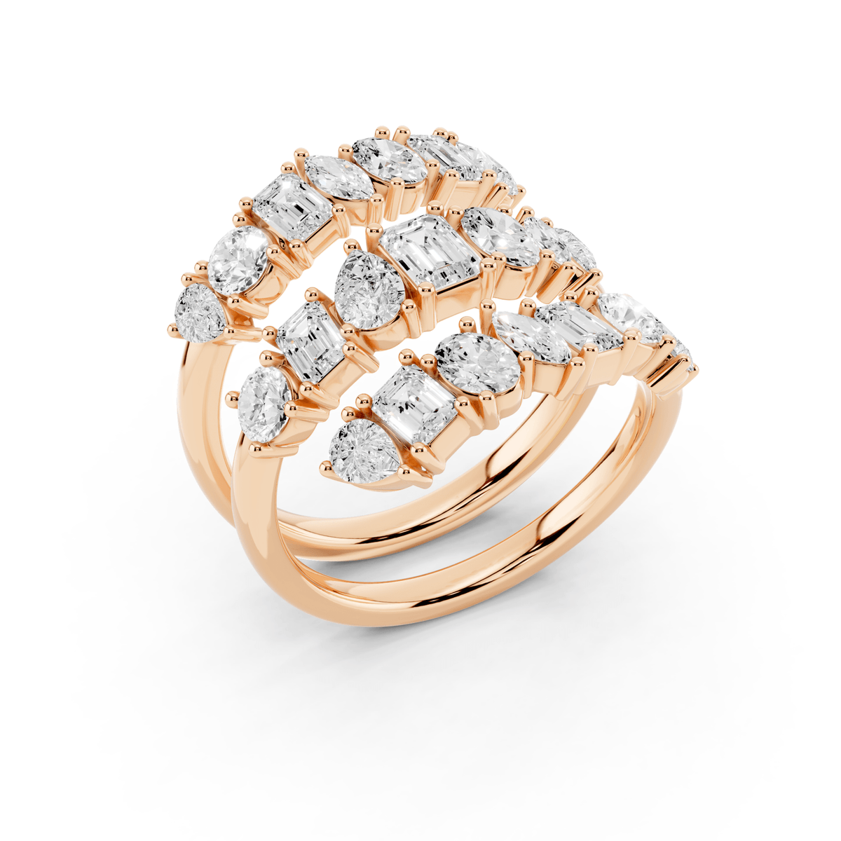 Mixed-Shape Lab-Grown Diamond Wrap Ring