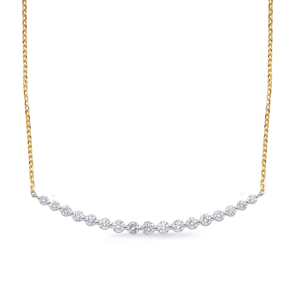 Golden Curve Diamond Necklace