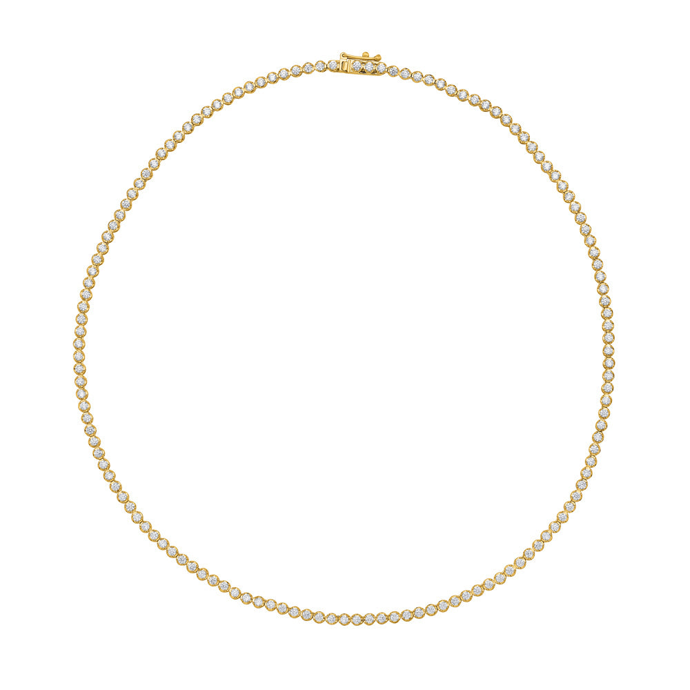 Golden Whisper Tennis Necklace
