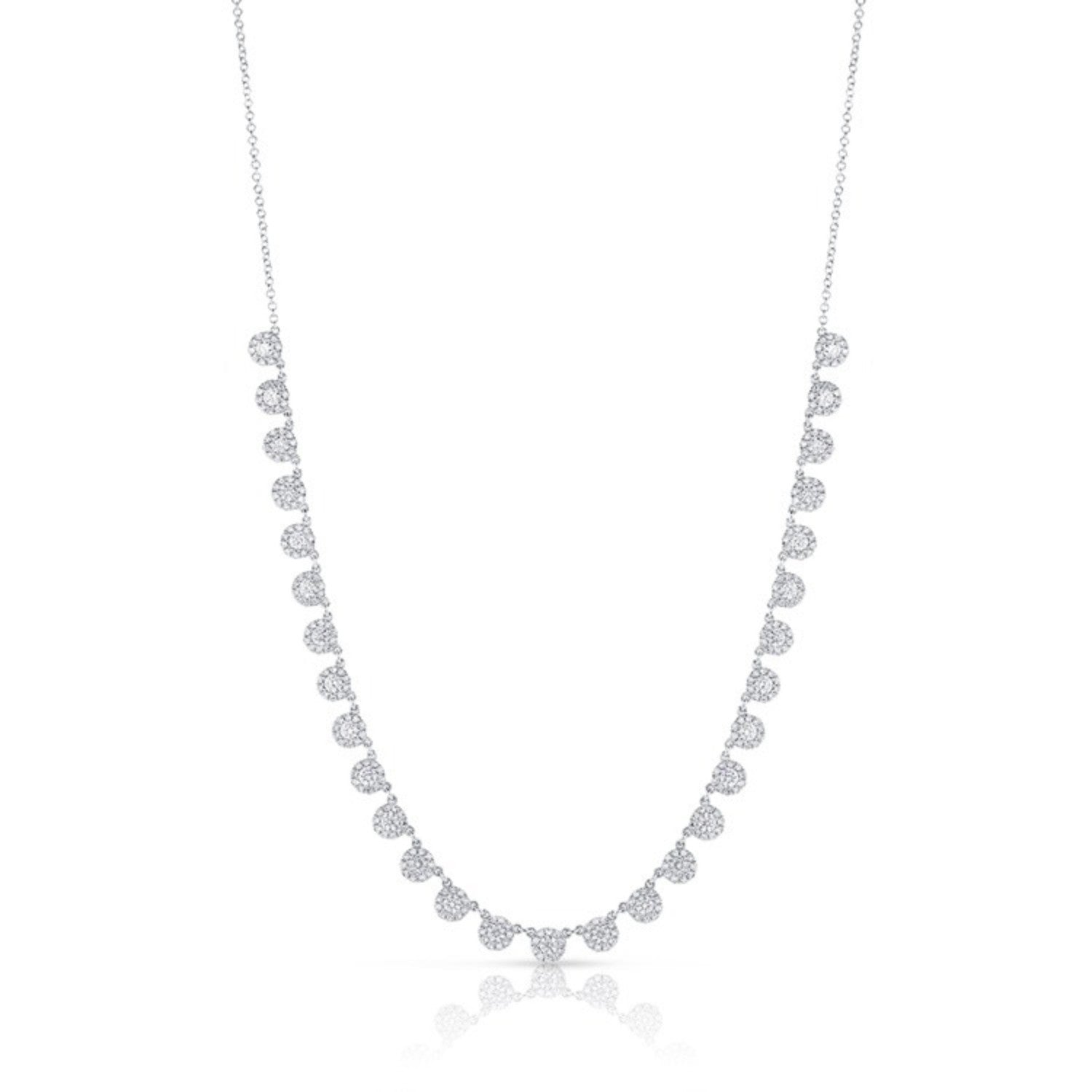 Natural Diamond Fringe Necklace in 14K white gold