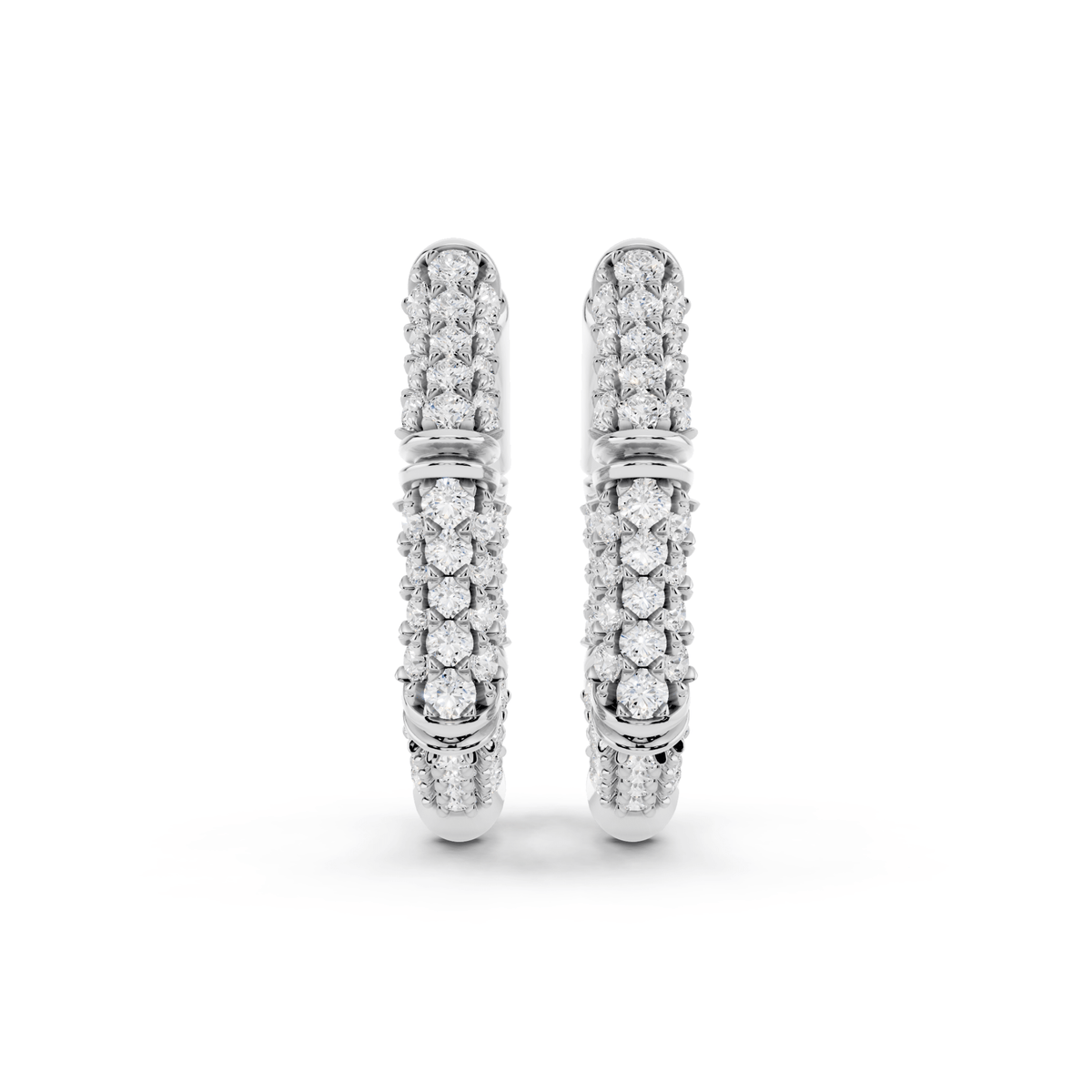 Petite Octagon Pavé Lab-Grown Diamond Hoop Earrings