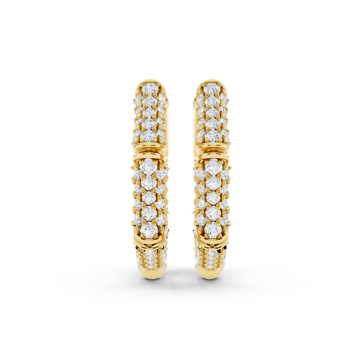 Petite Octagon Pavé Lab-Grown Diamond Hoop Earrings