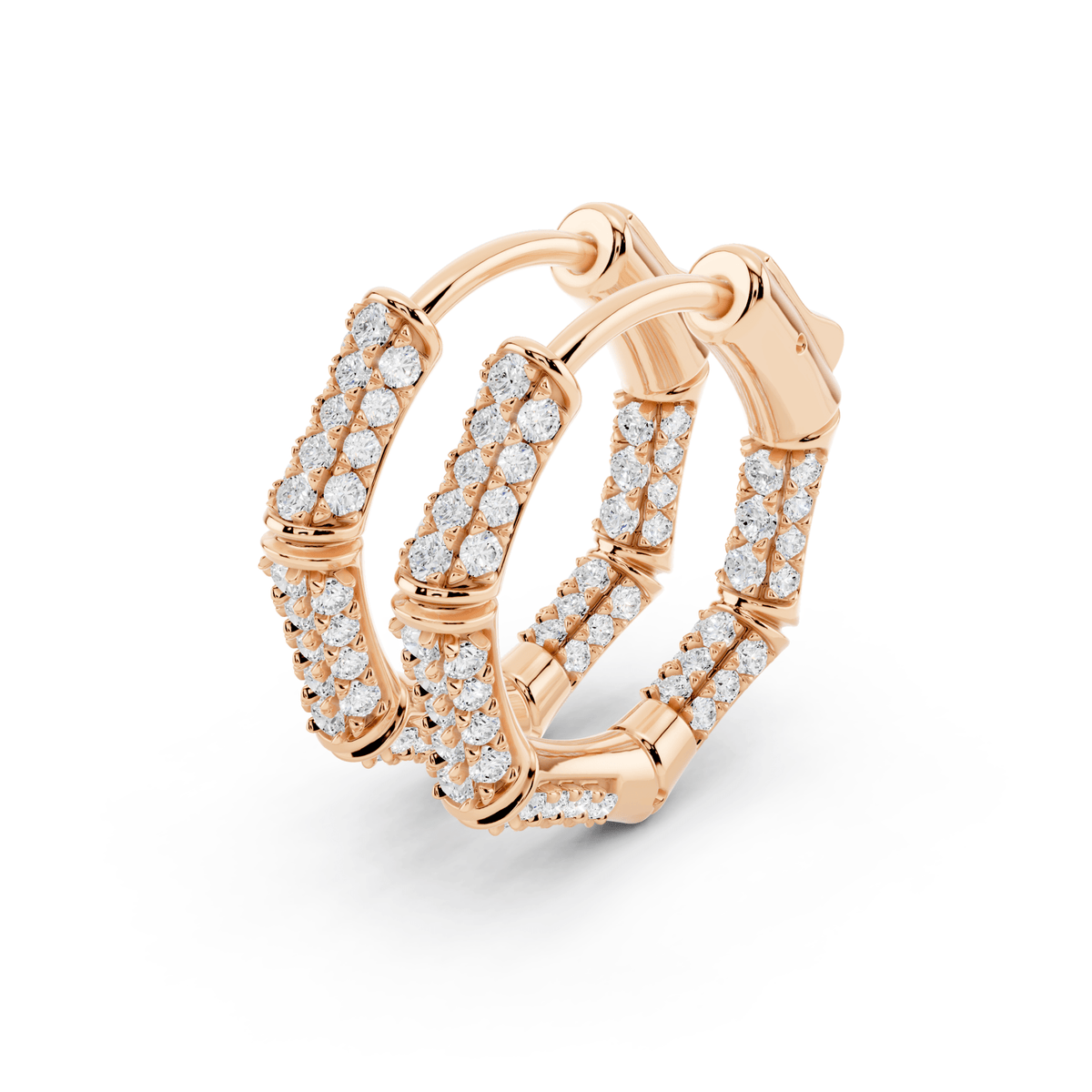 Petite Octagon Pavé Lab-Grown Diamond Hoop Earrings