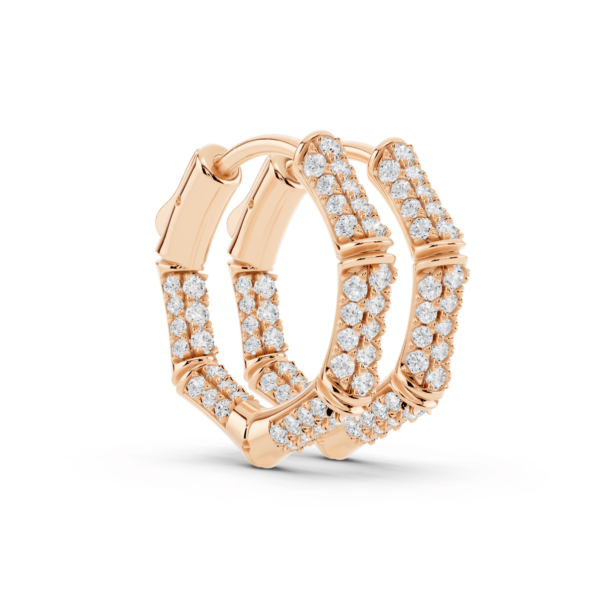 Petite Octagon Pavé Lab-Grown Diamond Hoop Earrings