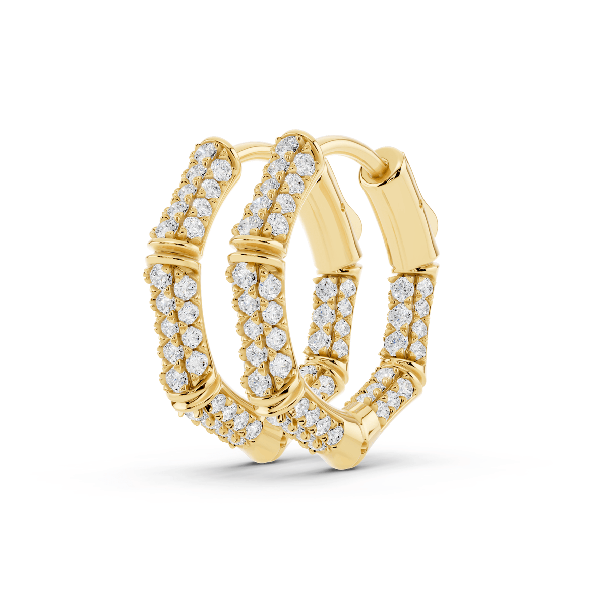 Petite Octagon Pavé Lab-Grown Diamond Hoop Earrings