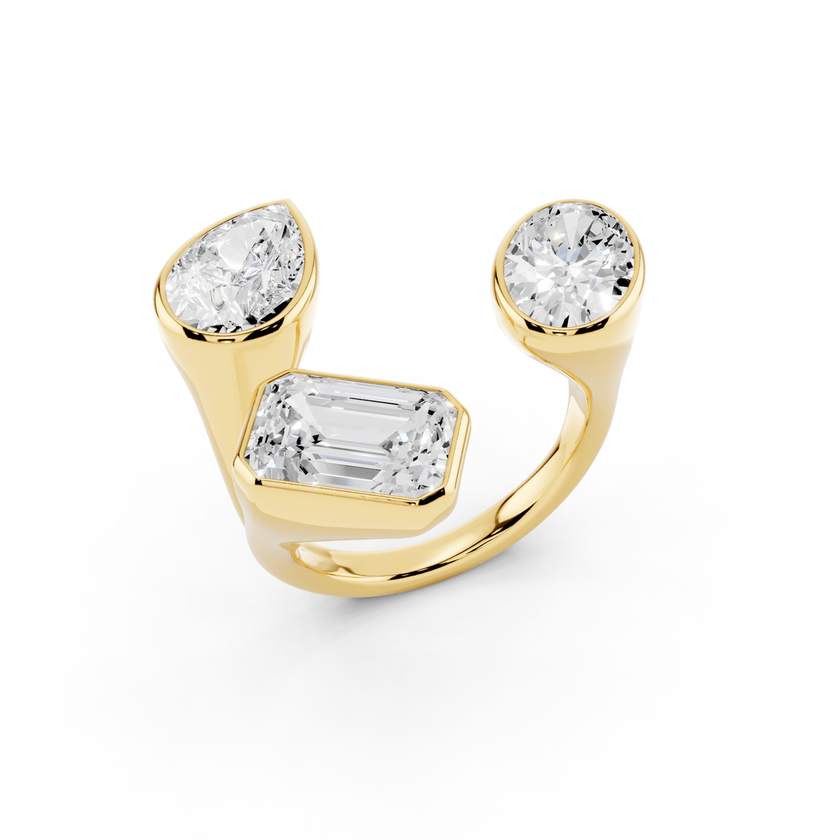Open Mixed-Shape Lab-Grown Diamond Ring