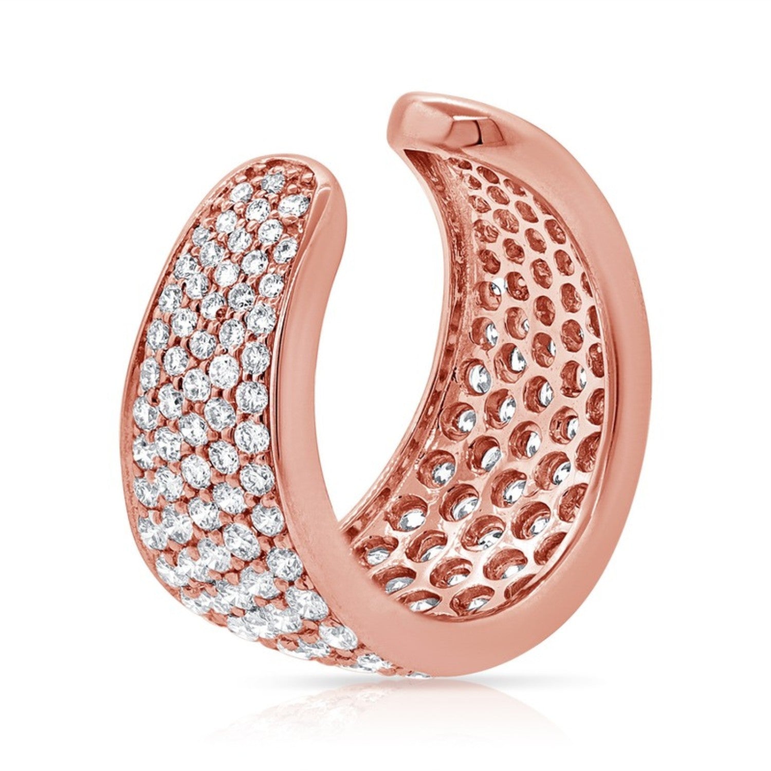 Openwork Pavé Diamond Ear Cuff in 14K rose gold
