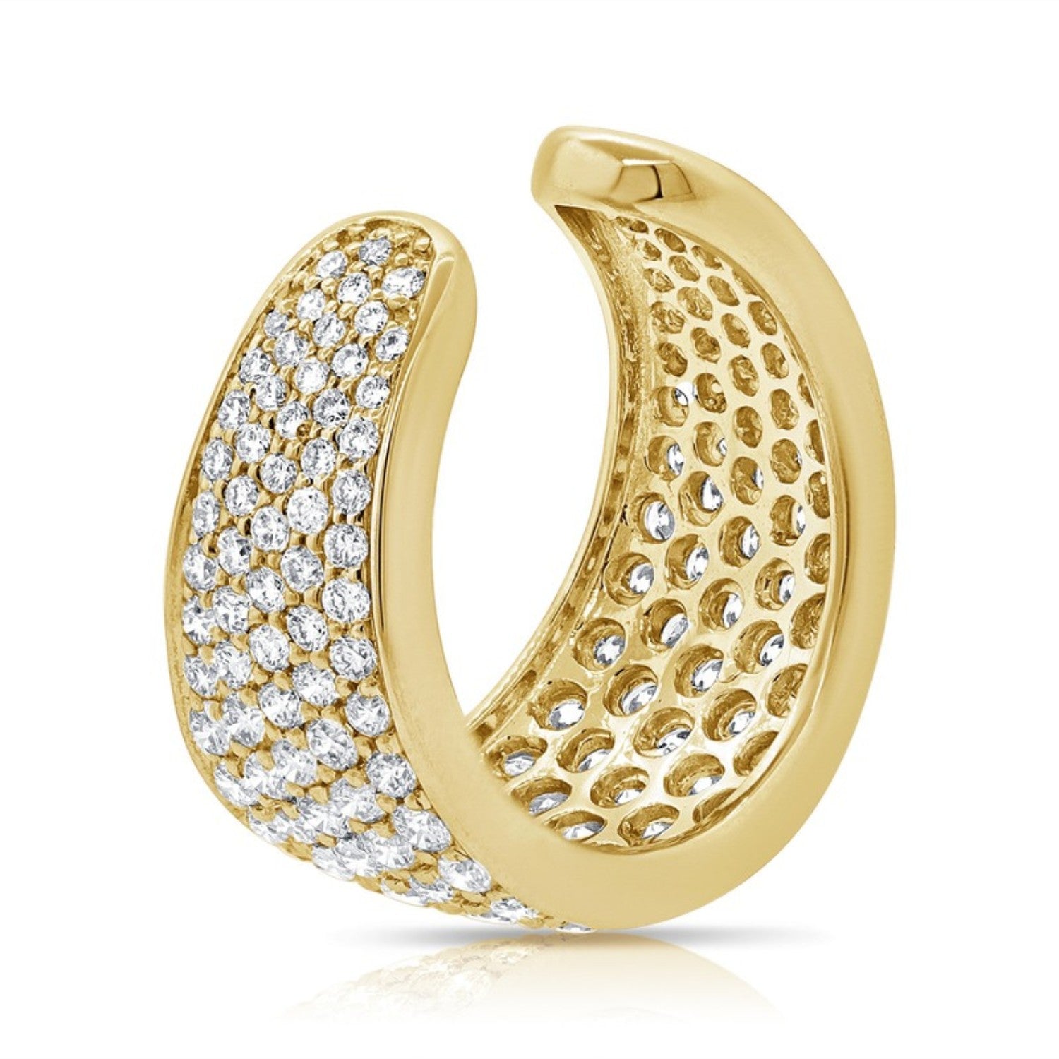 Openwork Pavé Diamond Ear Cuff in 14K yellow gold by Seema Fine Jewelry