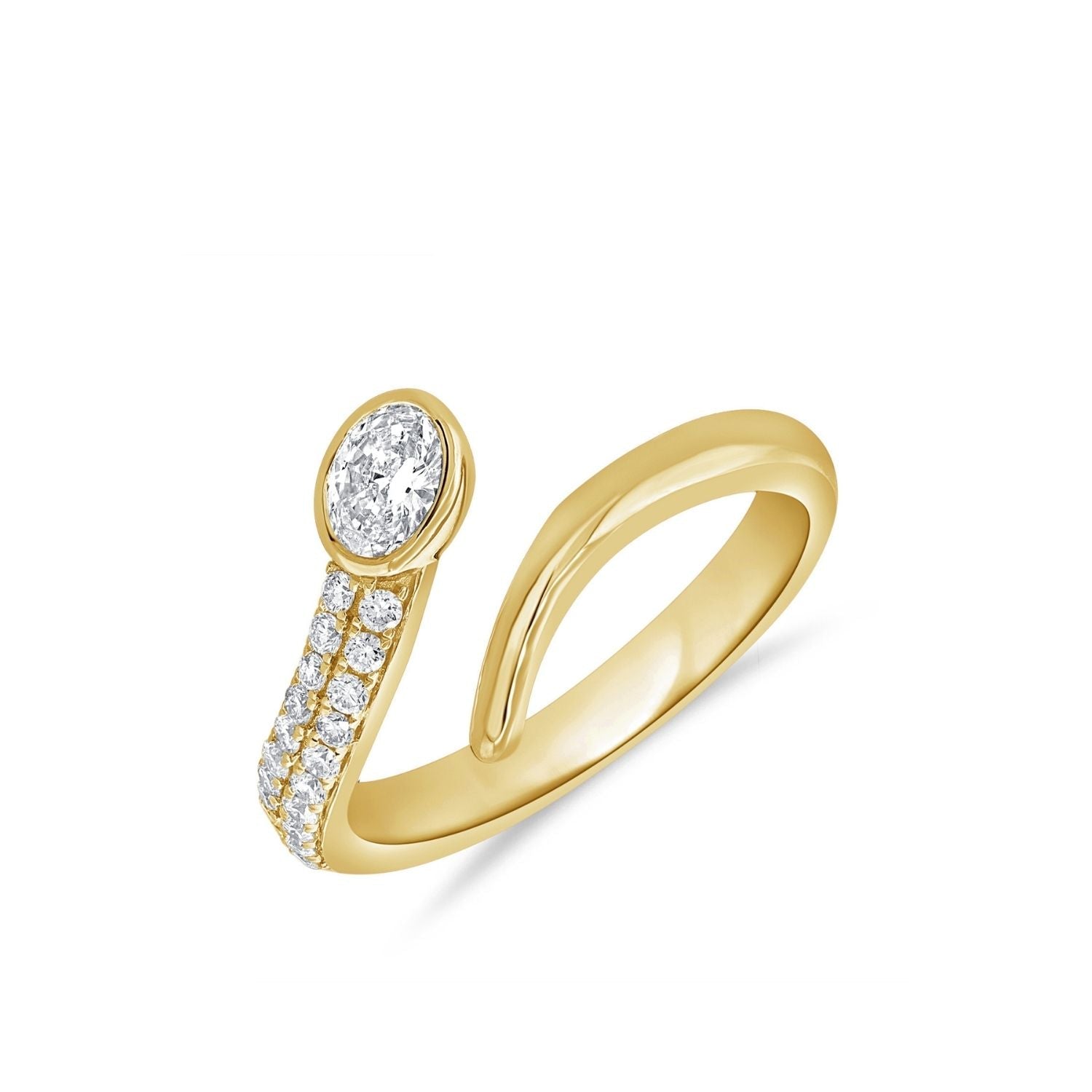 Oval Bezel Loop Diamond Ring