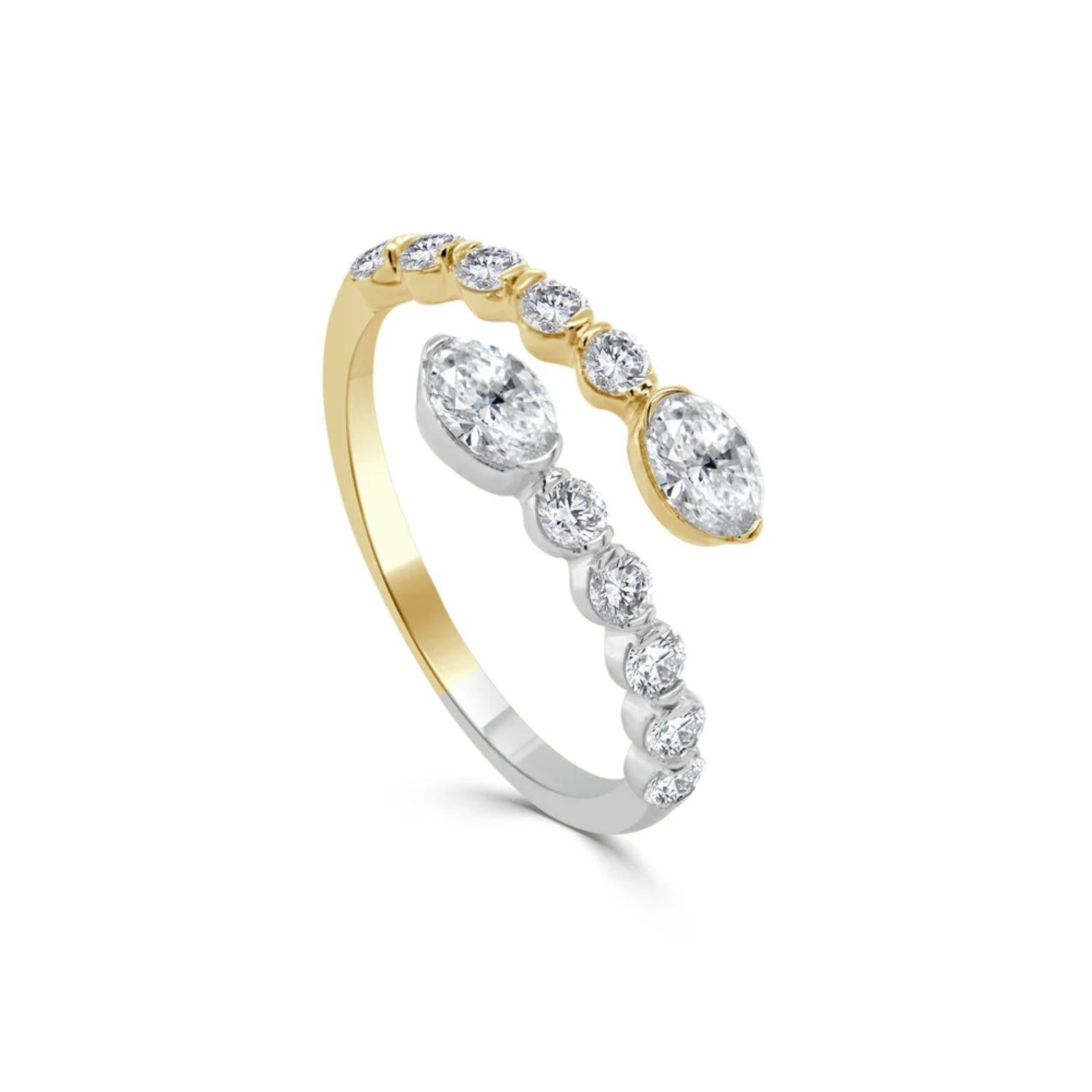 Oval Cut Diamond Bypass Ring