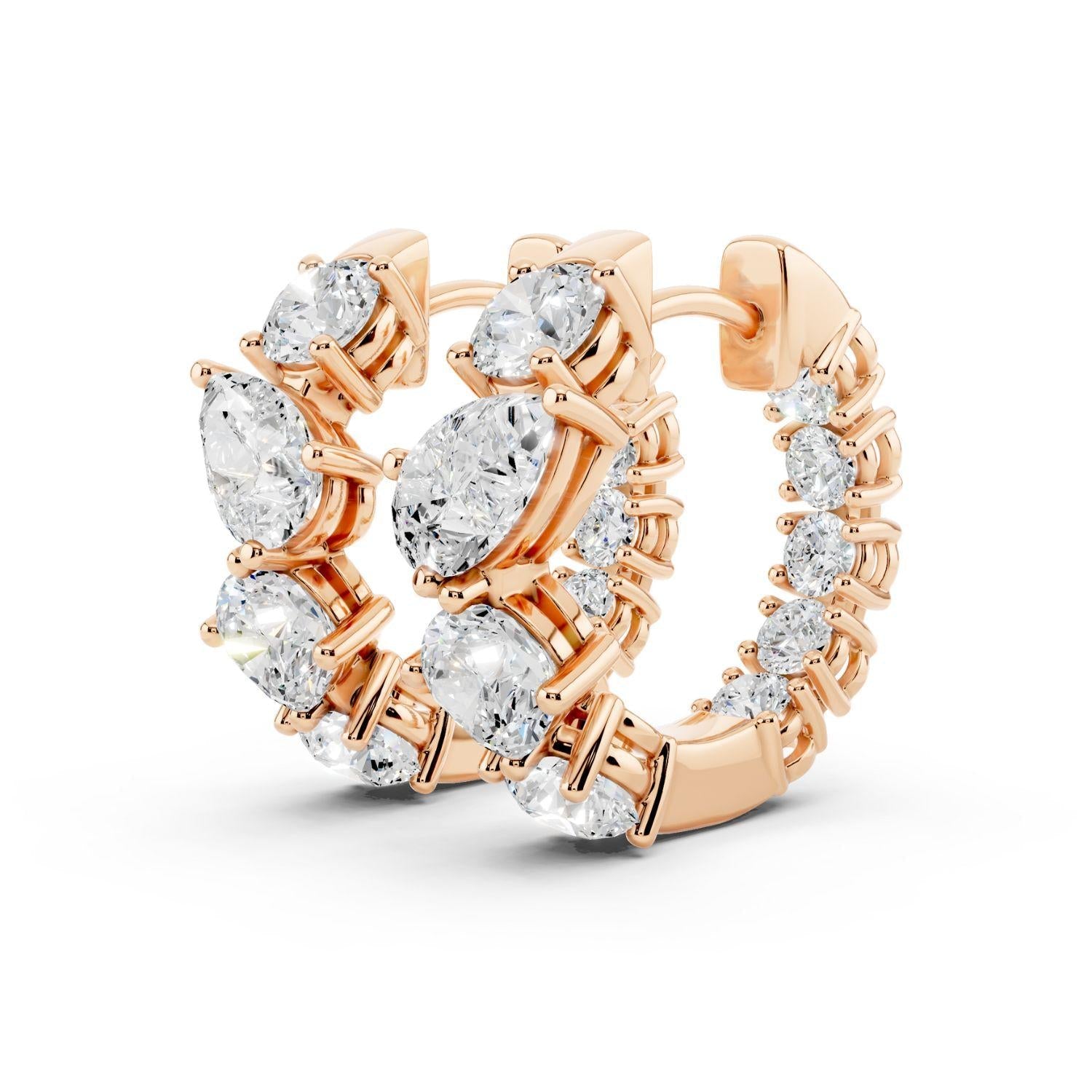 Oval Diamond Huggies