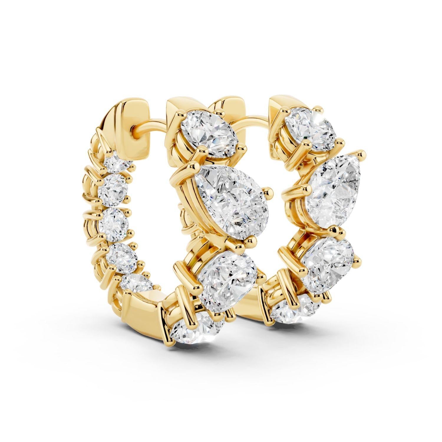 Oval Diamond Huggies