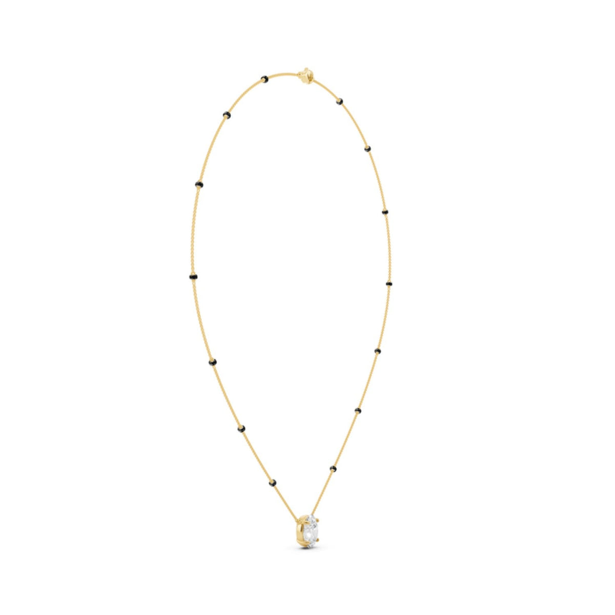 Oval Solitaire Diamond Mangalsutra