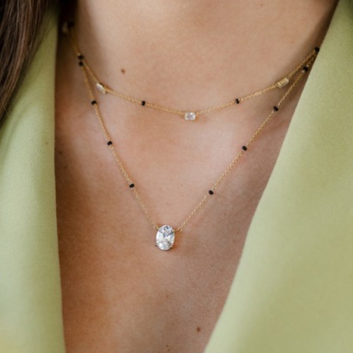 Oval Solitaire Diamond Mangalsutra