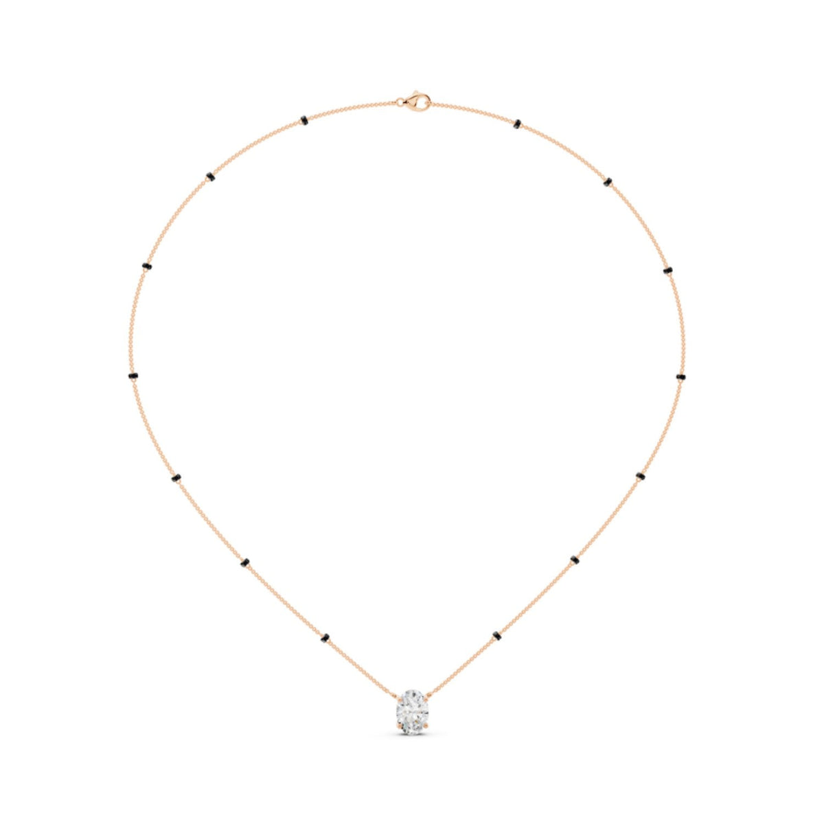Oval Solitaire Diamond Mangalsutra
