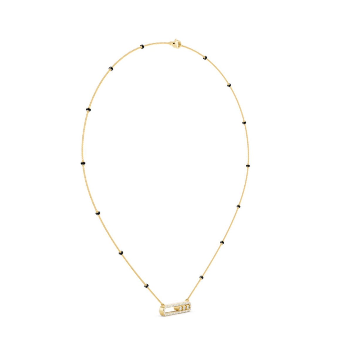 Pave Bar Diamond Mangalsutra