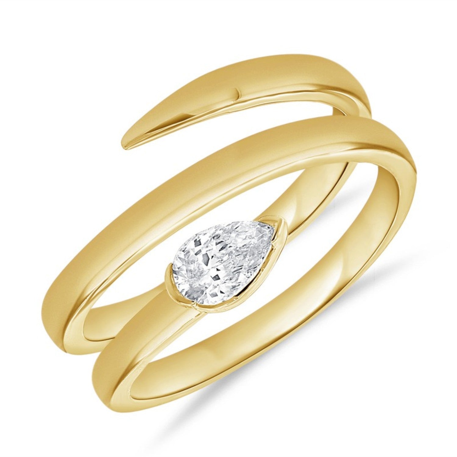 Pear Diamond Spiral Ring in 14K rose gold by Seema Fine Jewelry