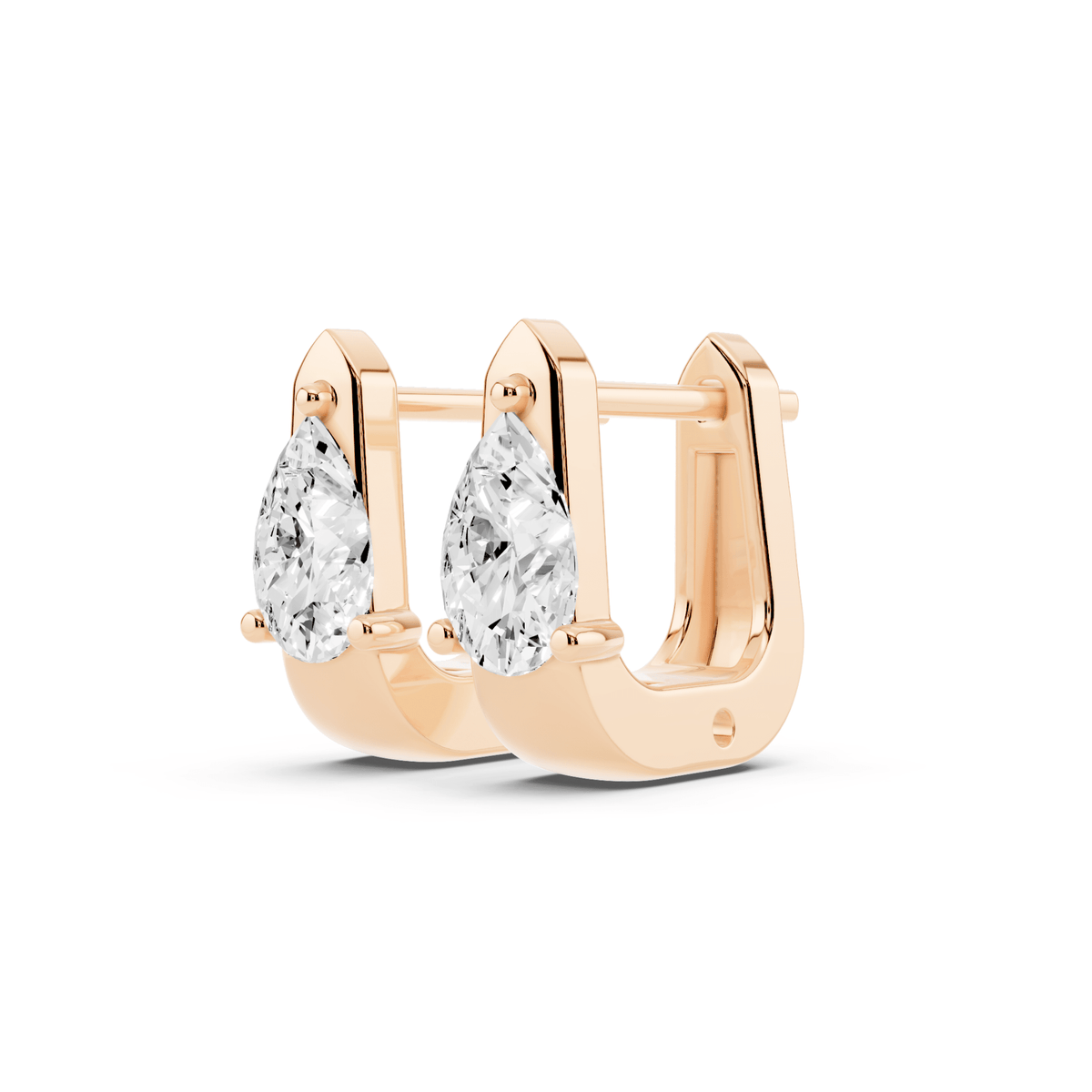 Pear Lab-Grown Diamond U Huggie Earrings