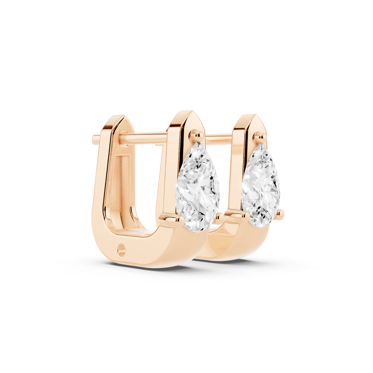 Pear Lab-Grown Diamond U Huggie Earrings
