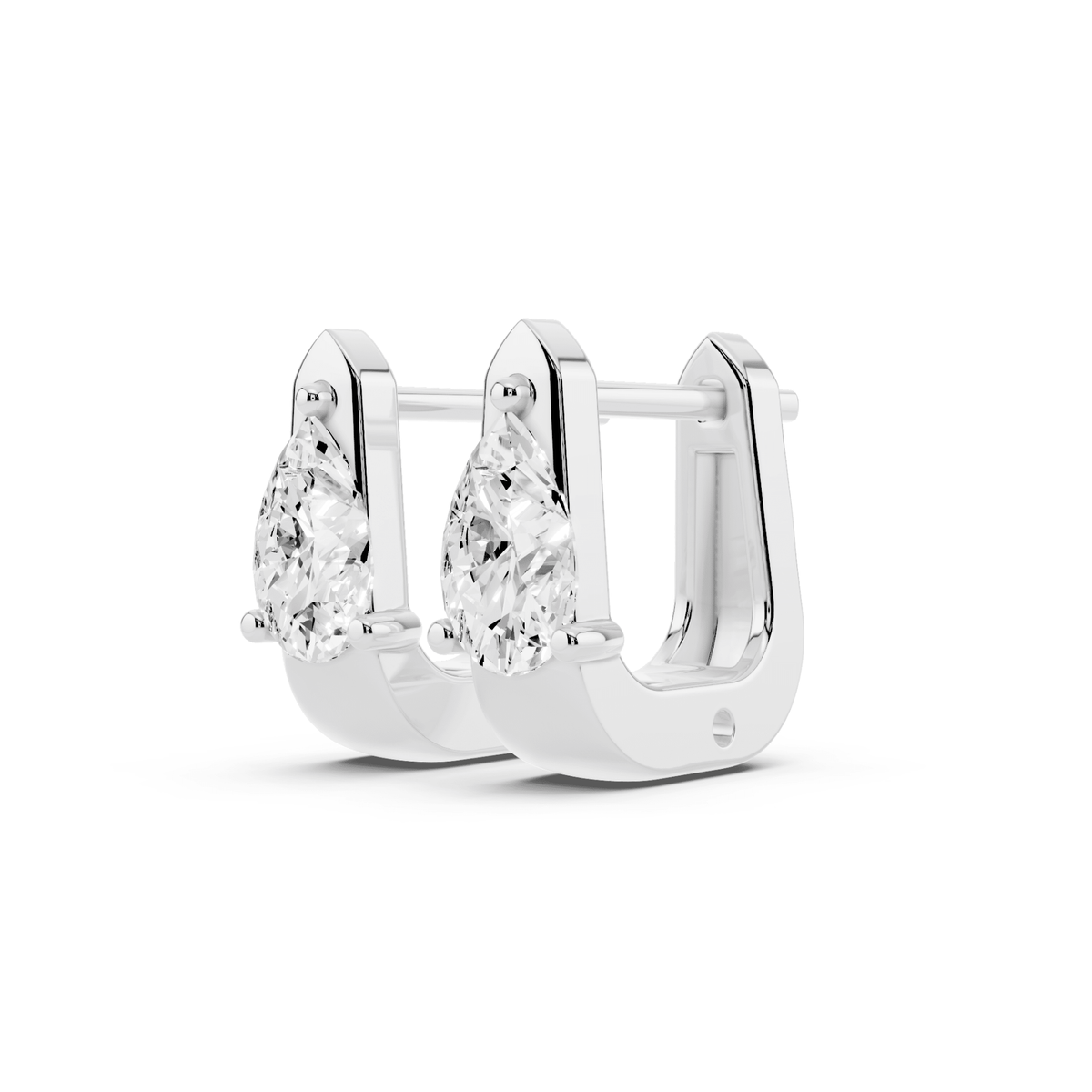 Pear Lab-Grown Diamond U Huggie Earrings