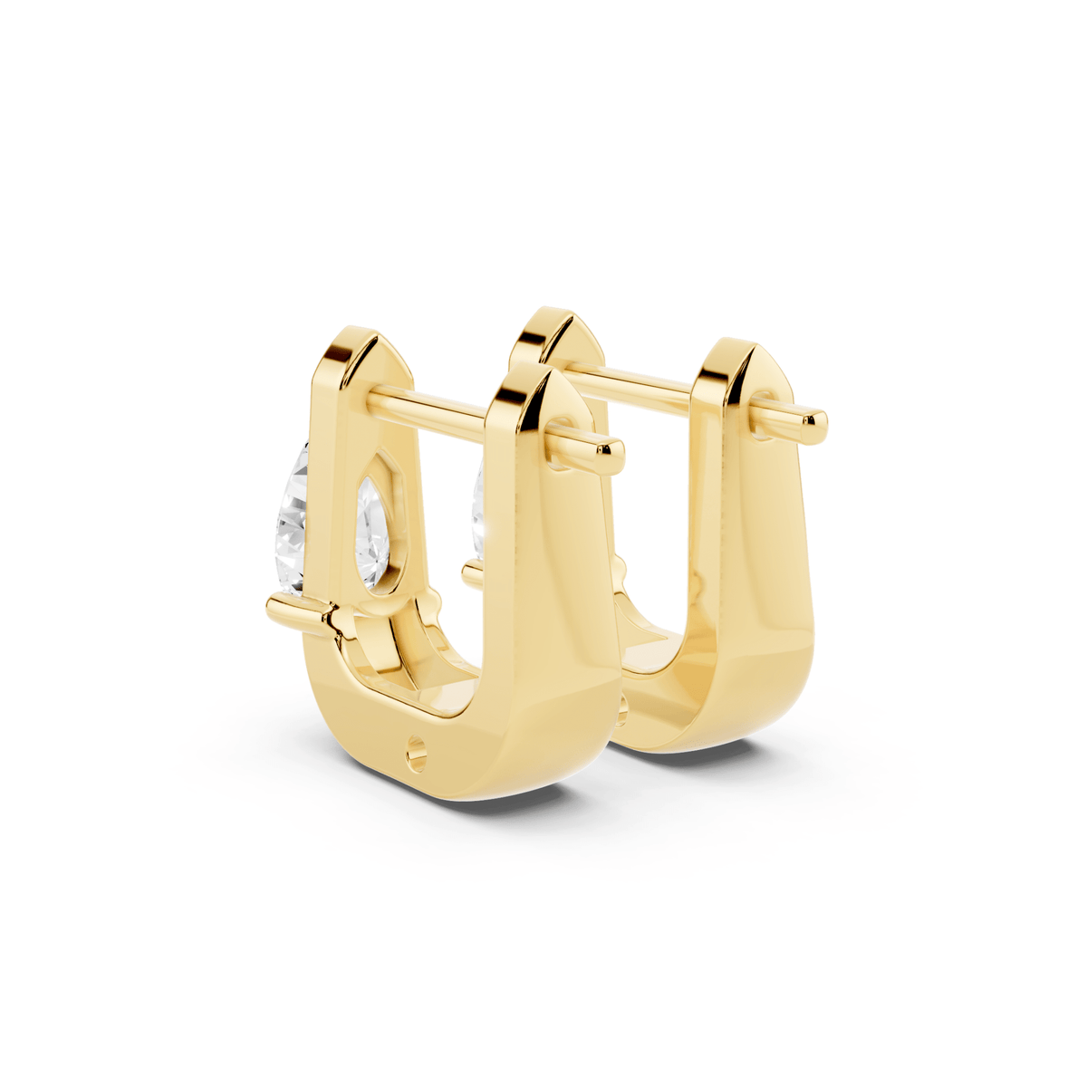 Pear Lab-Grown Diamond U Huggie Earrings