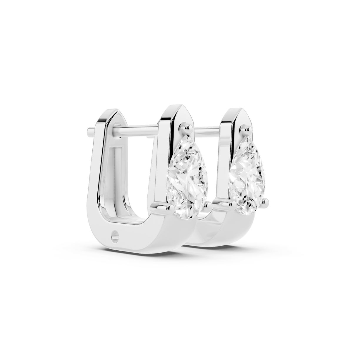 Pear Lab-Grown Diamond U Huggie Earrings