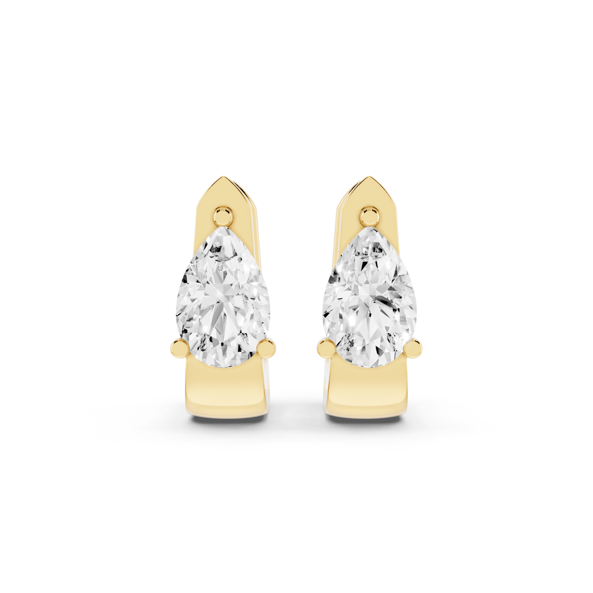 Pear Lab-Grown Diamond U Huggie Earrings