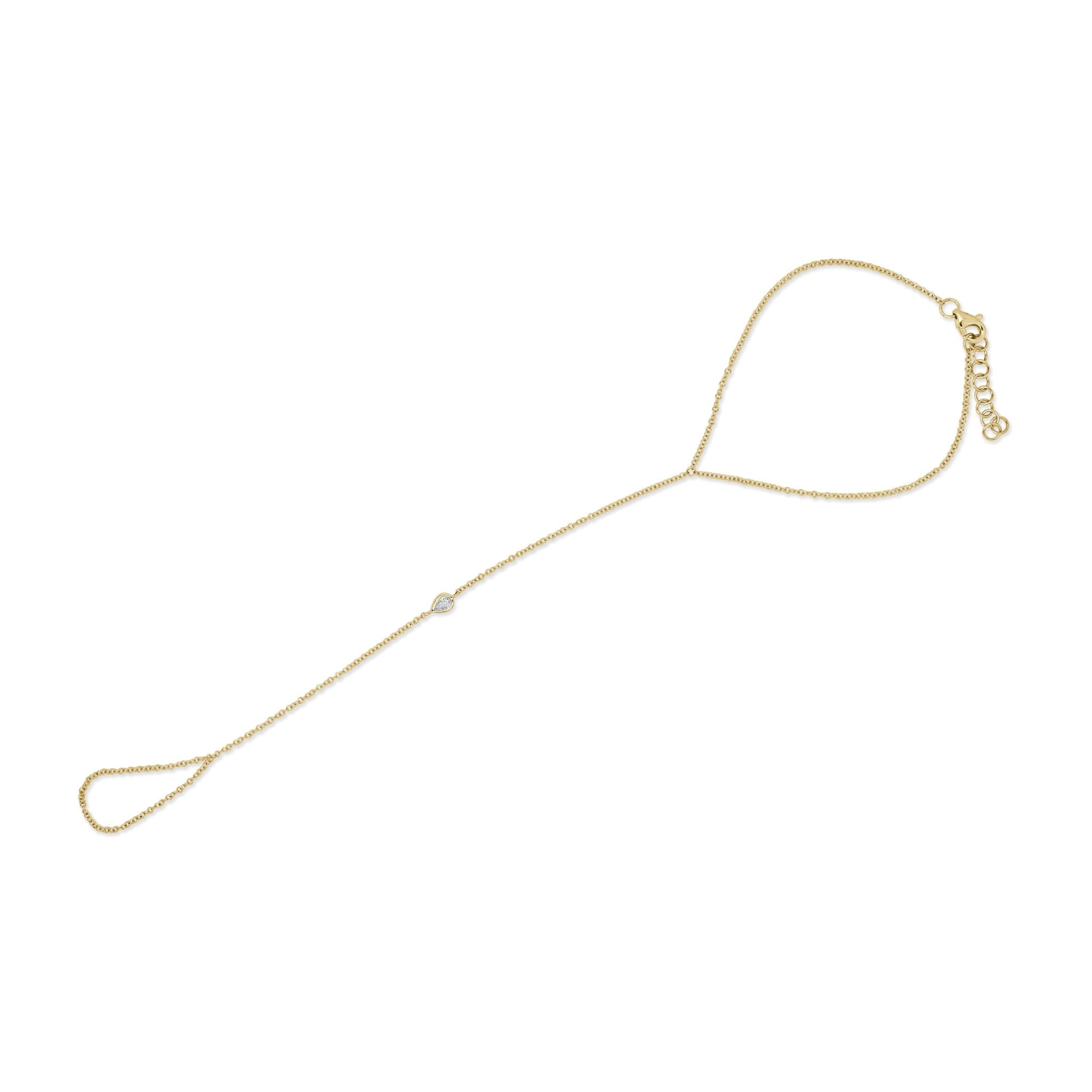 Pear Shape Diamond Hand Chain Bracelet