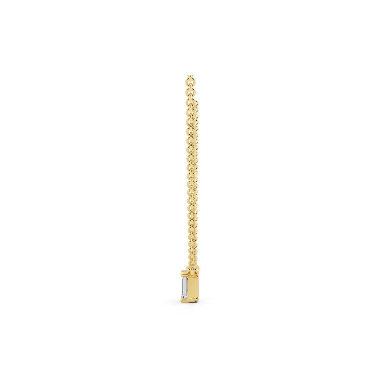 Petite Emerald Cut Diamond Pendant Necklace