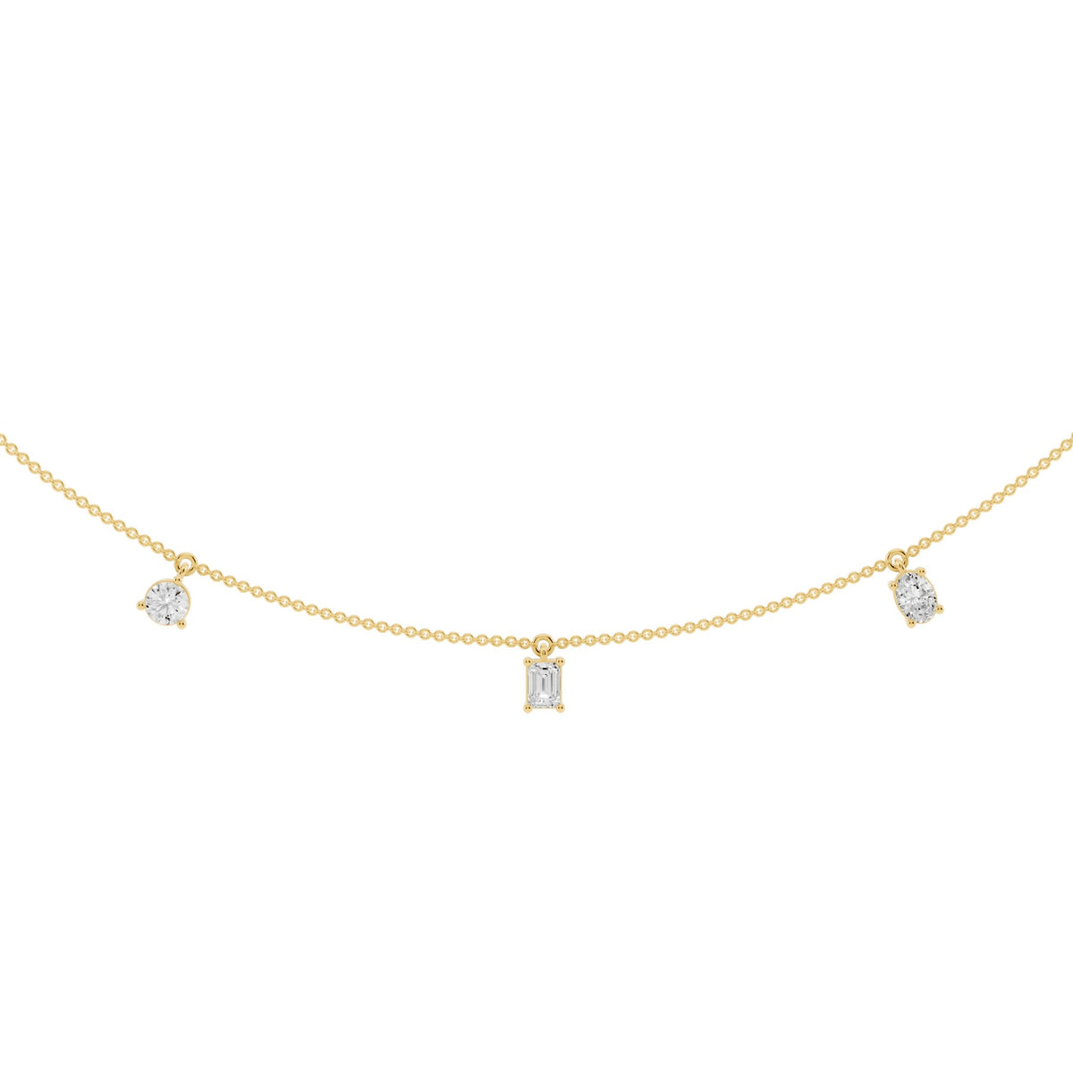 Petite Five-Stone Lab-Grown Diamond Drop Necklace