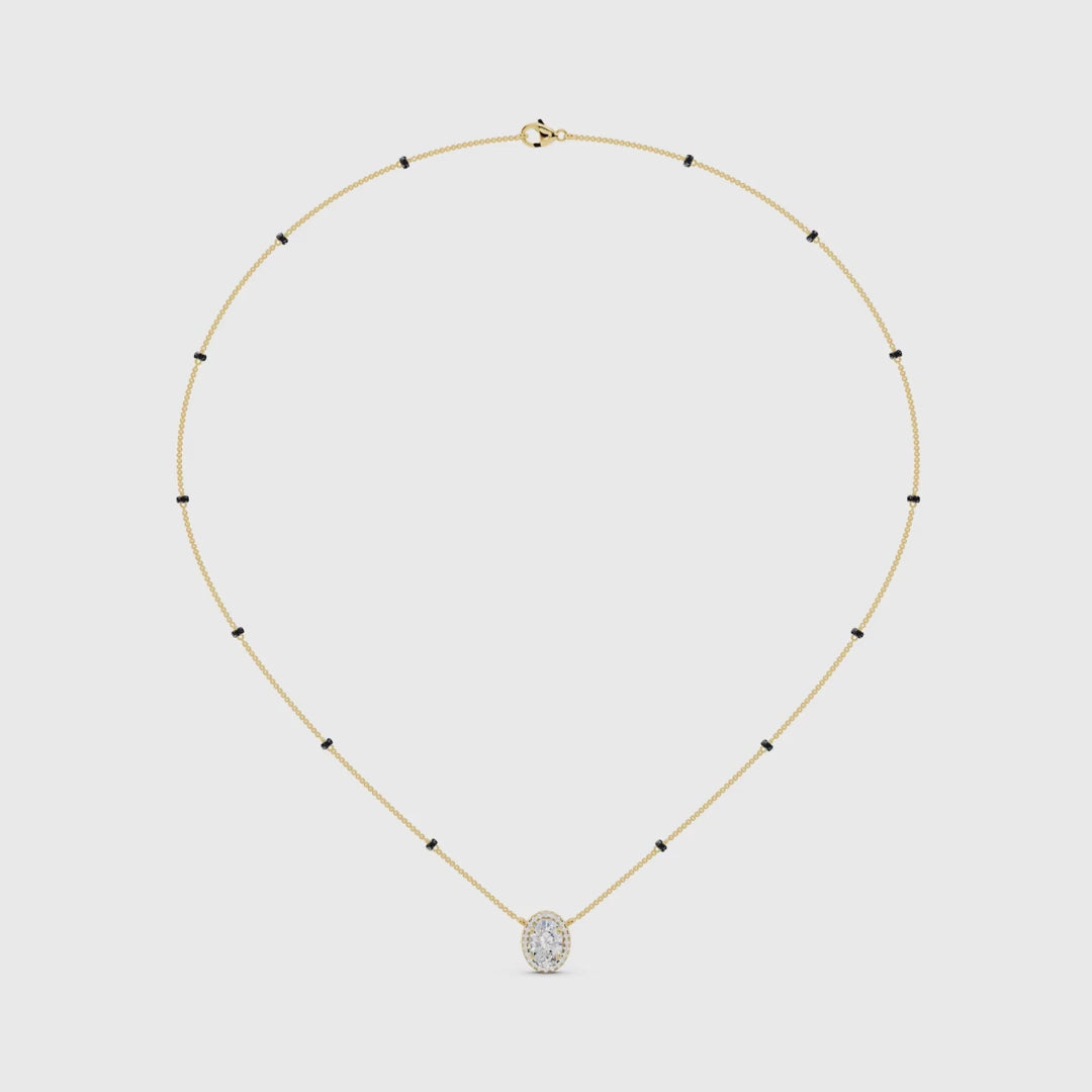 Oval Halo Diamond Mangalsutra video