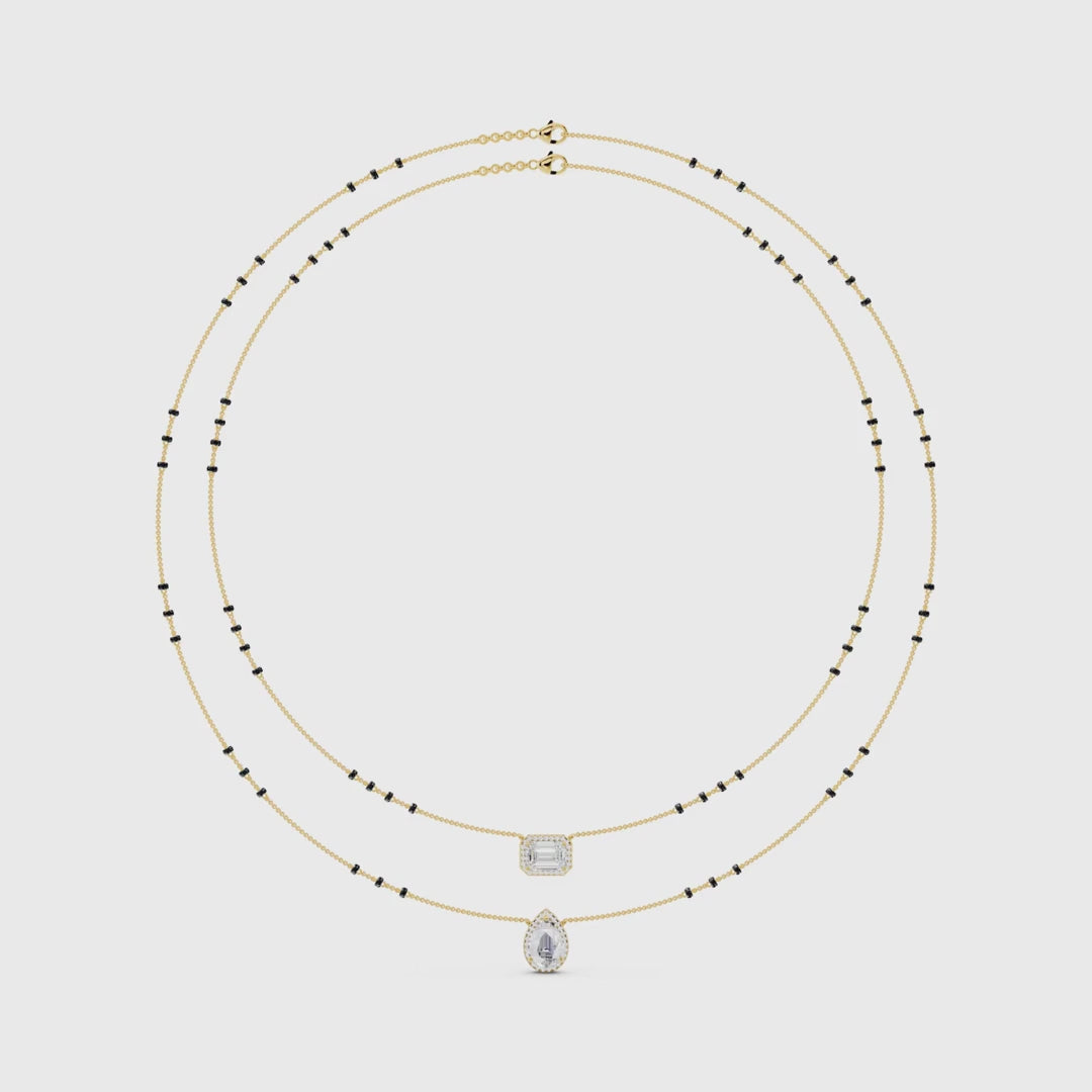 Double Strand Emerald and Pear Mangalsutra video