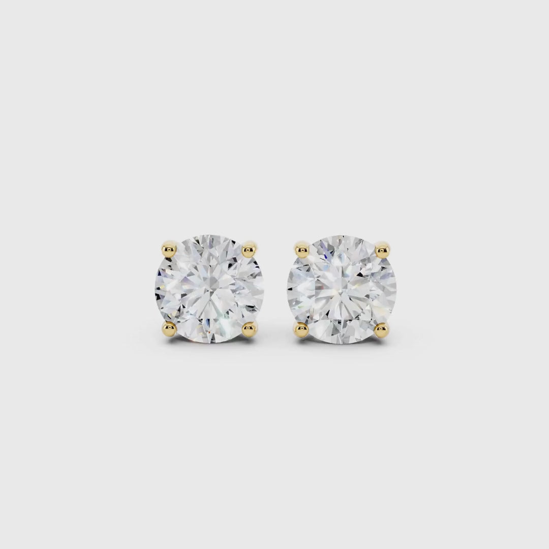 4 Carat Lab Grown Diamond Stud Earrings video