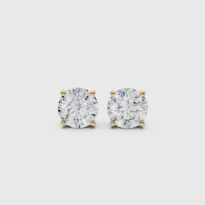 4 Carat Lab Grown Diamond Stud Earrings video
