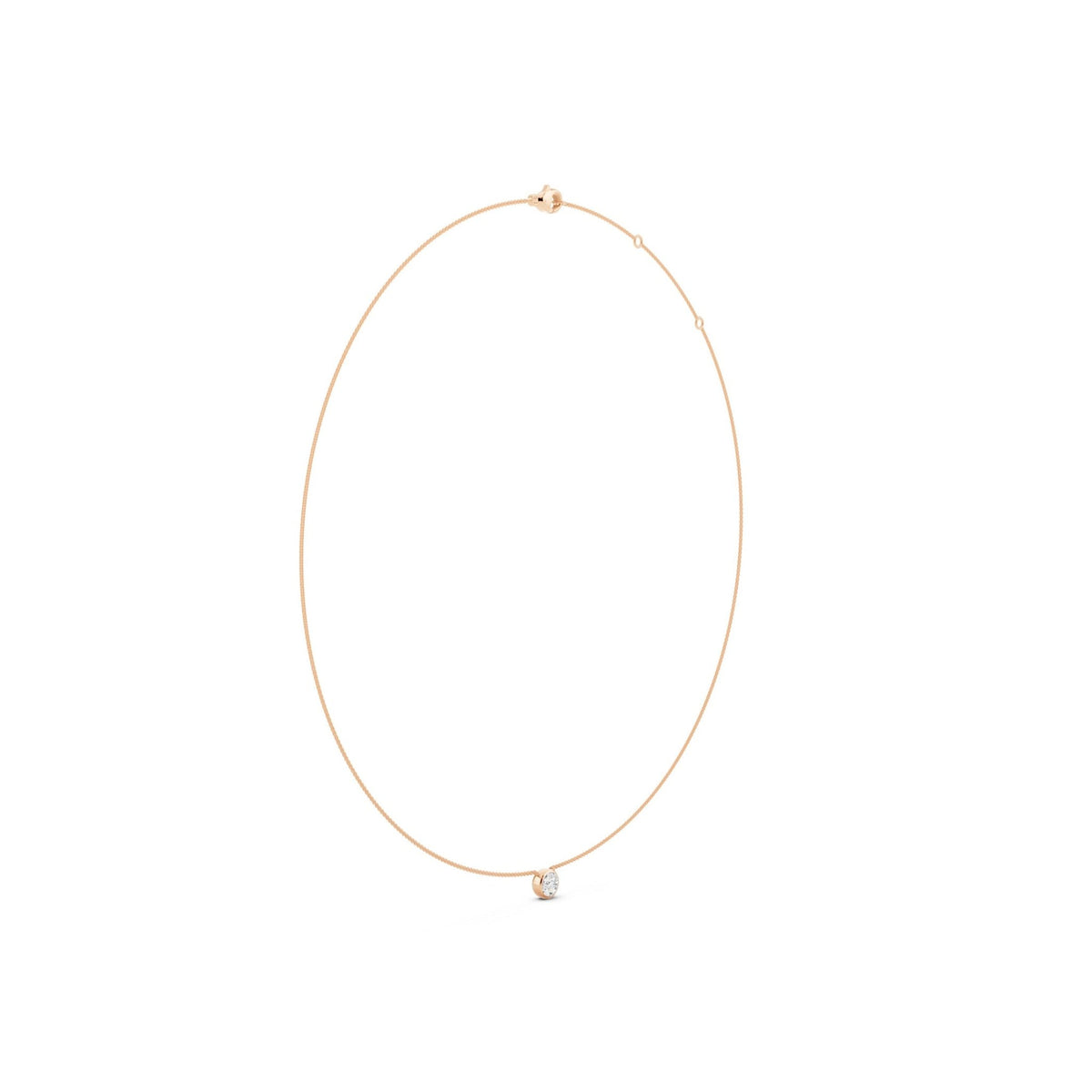 Round Bezel Lab-Grown Diamond Necklace