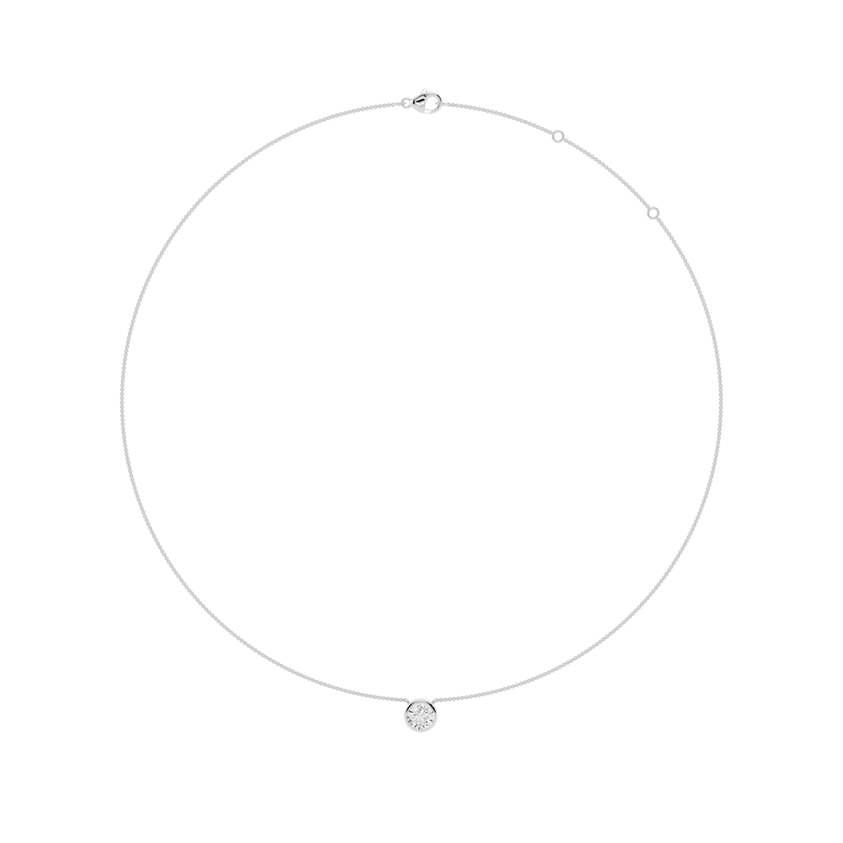 Round Bezel Lab-Grown Diamond Necklace
