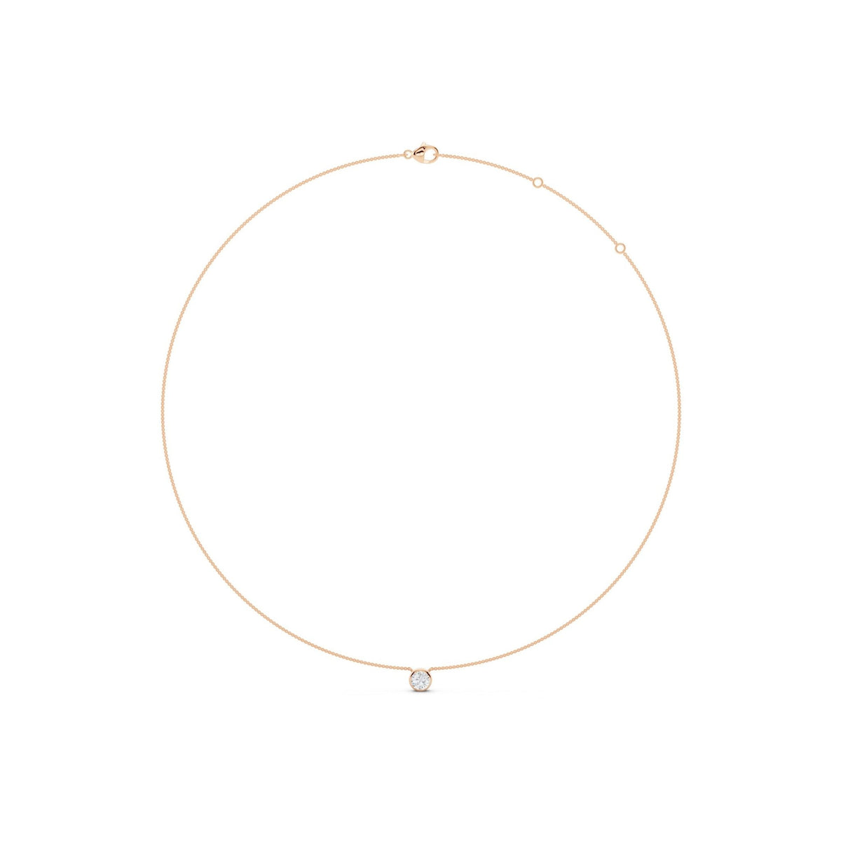 Round Bezel Lab-Grown Diamond Necklace