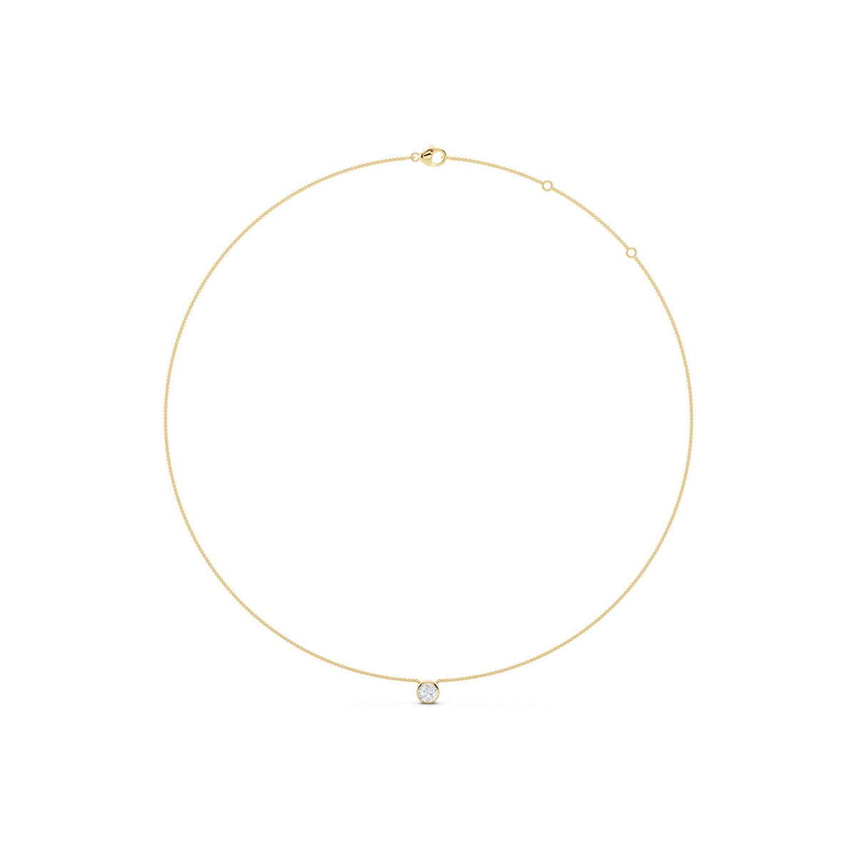 Round Bezel Lab-Grown Diamond Necklace
