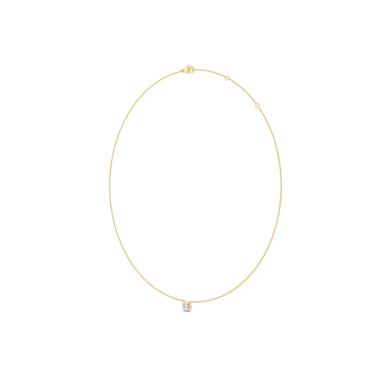 Round Bezel Lab-Grown Diamond Necklace