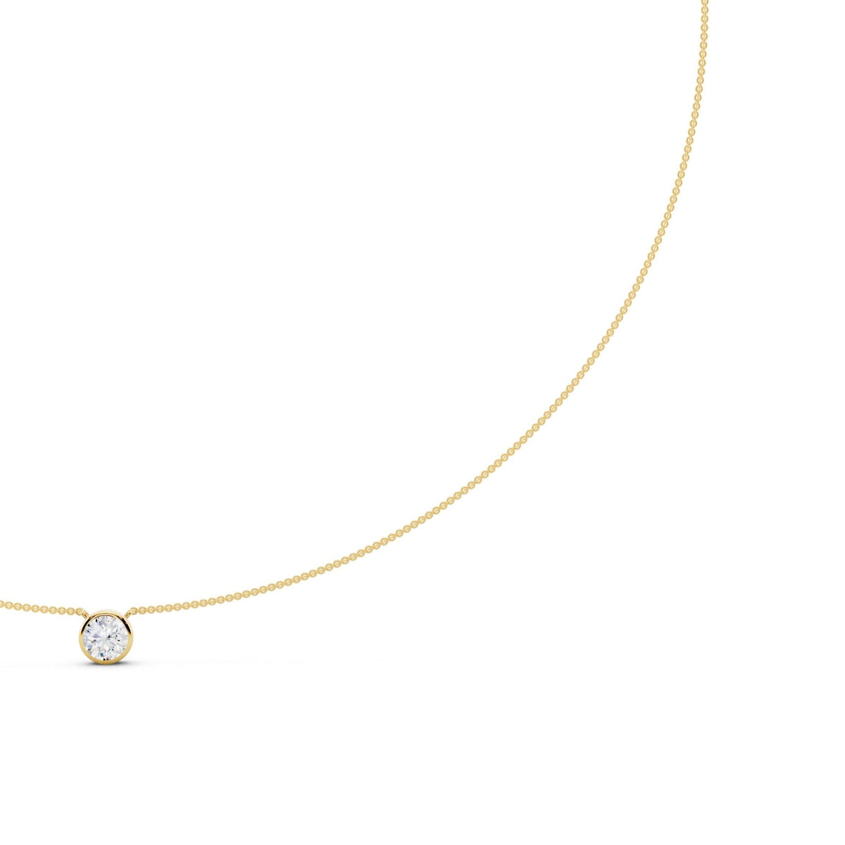Round Bezel Lab-Grown Diamond Necklace