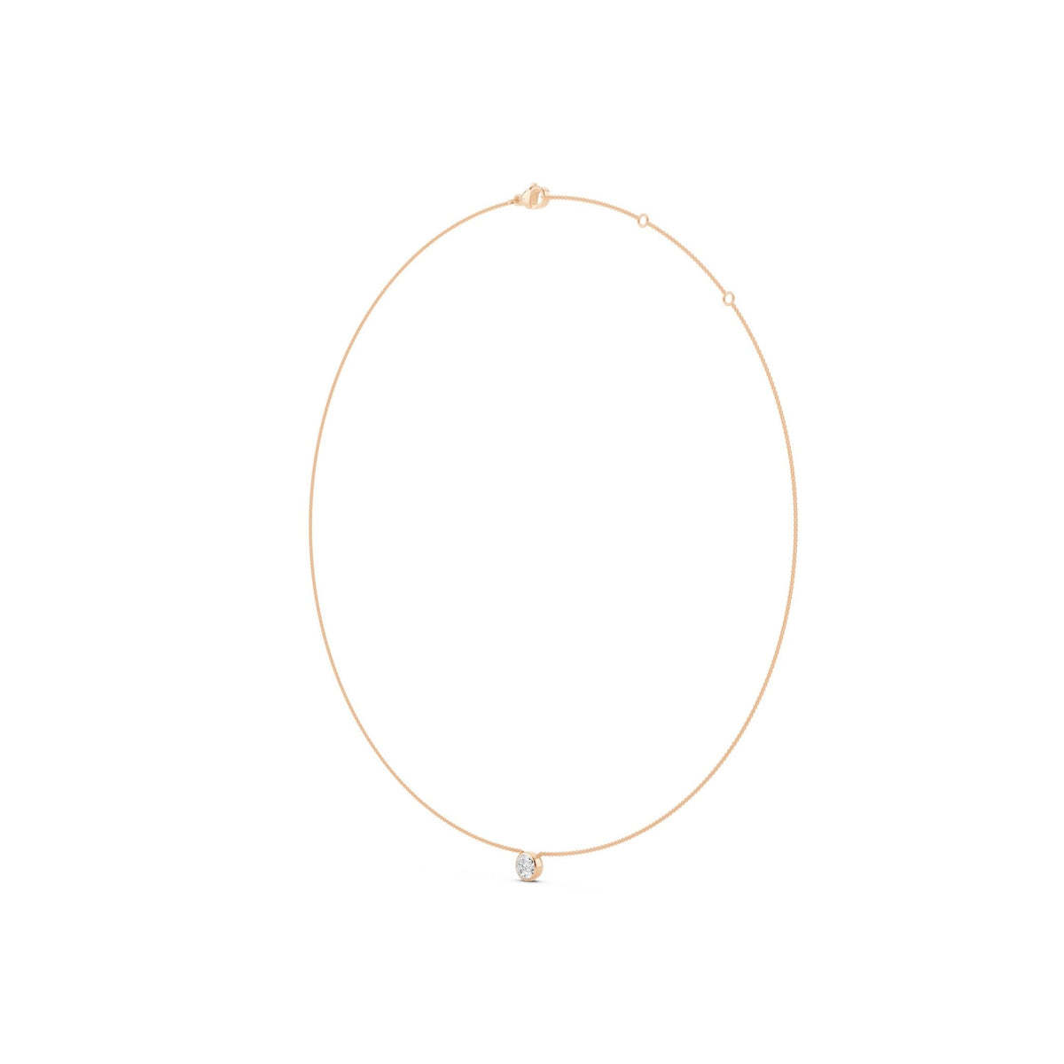 Round Bezel Lab-Grown Diamond Necklace