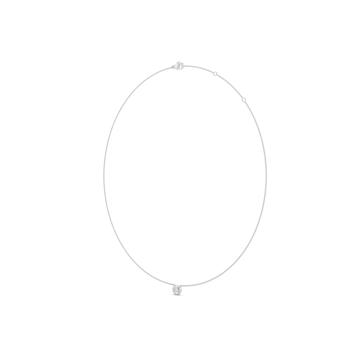 Round Bezel Lab-Grown Diamond Necklace