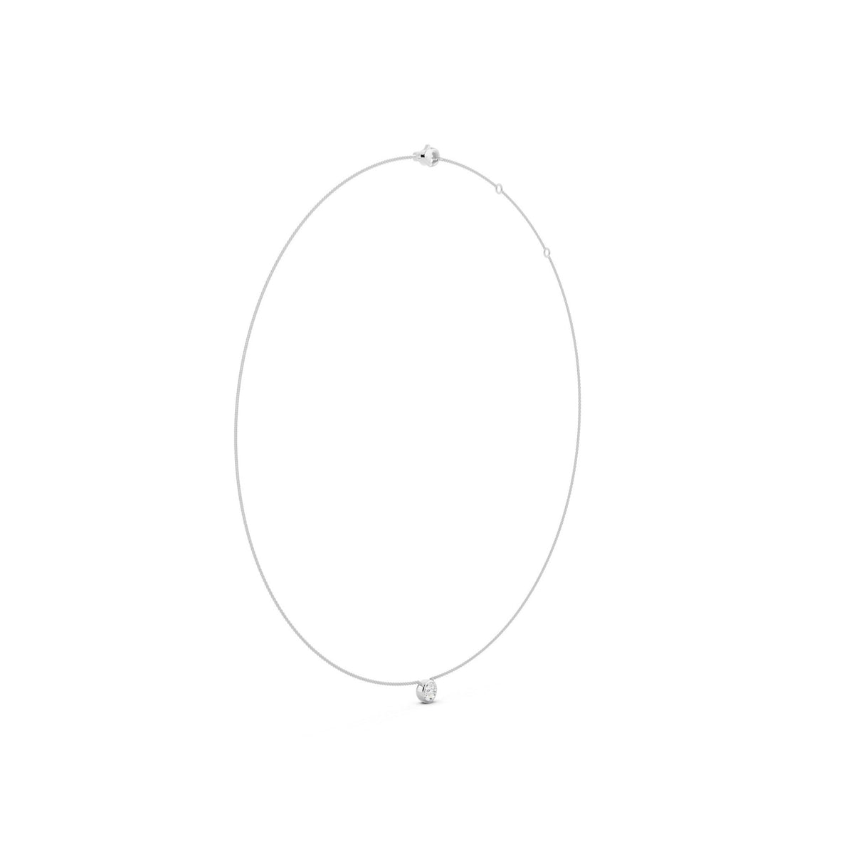 Round Bezel Lab-Grown Diamond Necklace