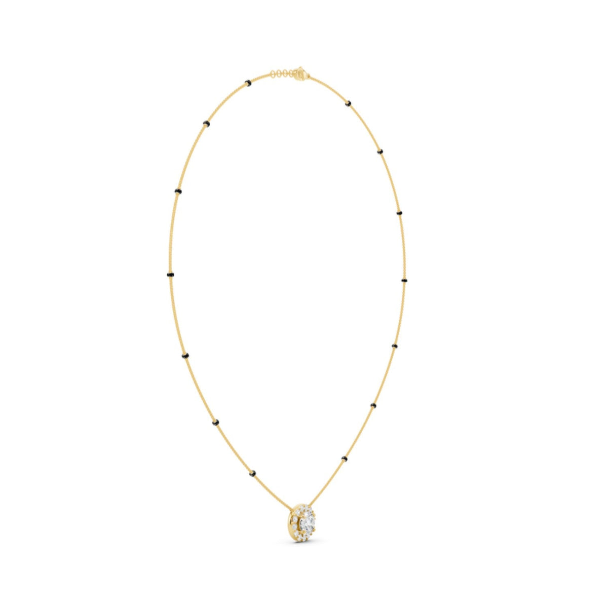 Round Halo Diamond Mangalsutra