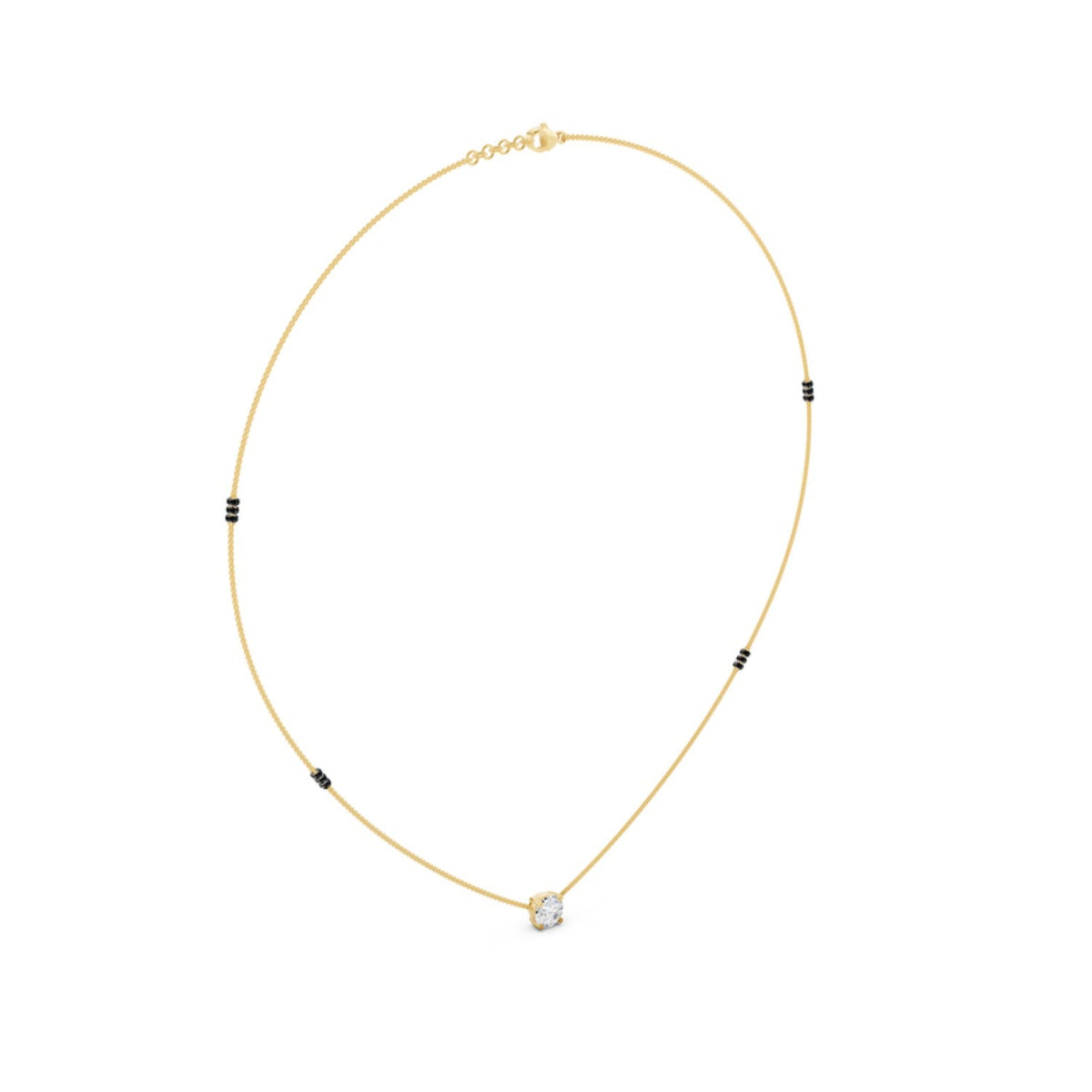 Round Solitaire Diamond Mangalsutra