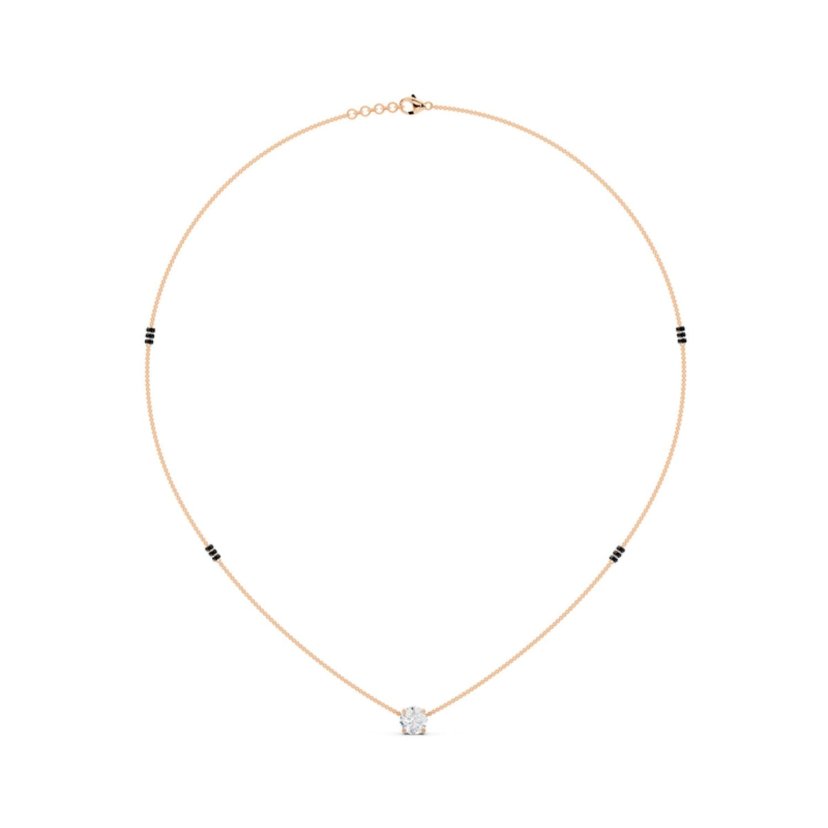 Round Solitaire Diamond Mangalsutra