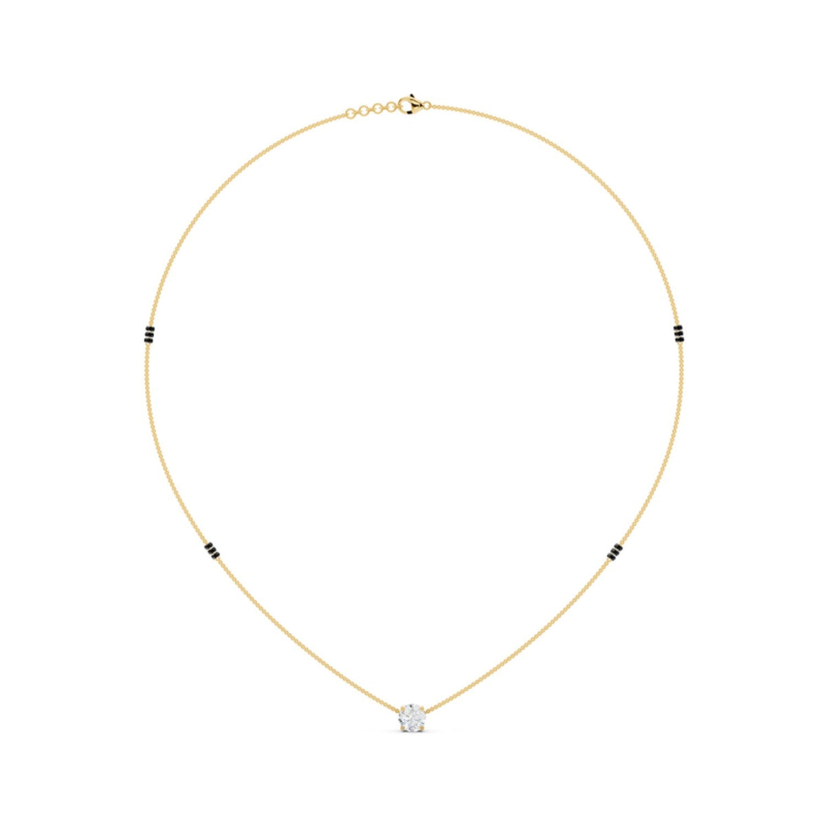 Round Solitaire Diamond Mangalsutra