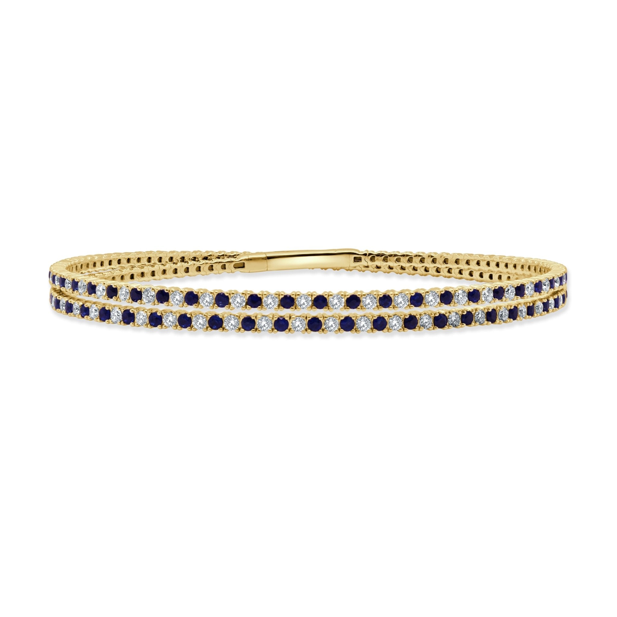 Sapphire Diamond Flexible Wrap Bangle