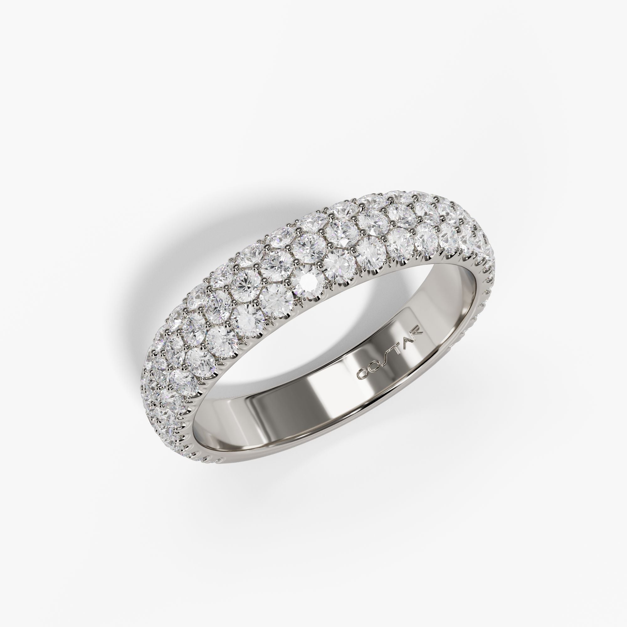Shimmer Edit Pave Diamond Band
